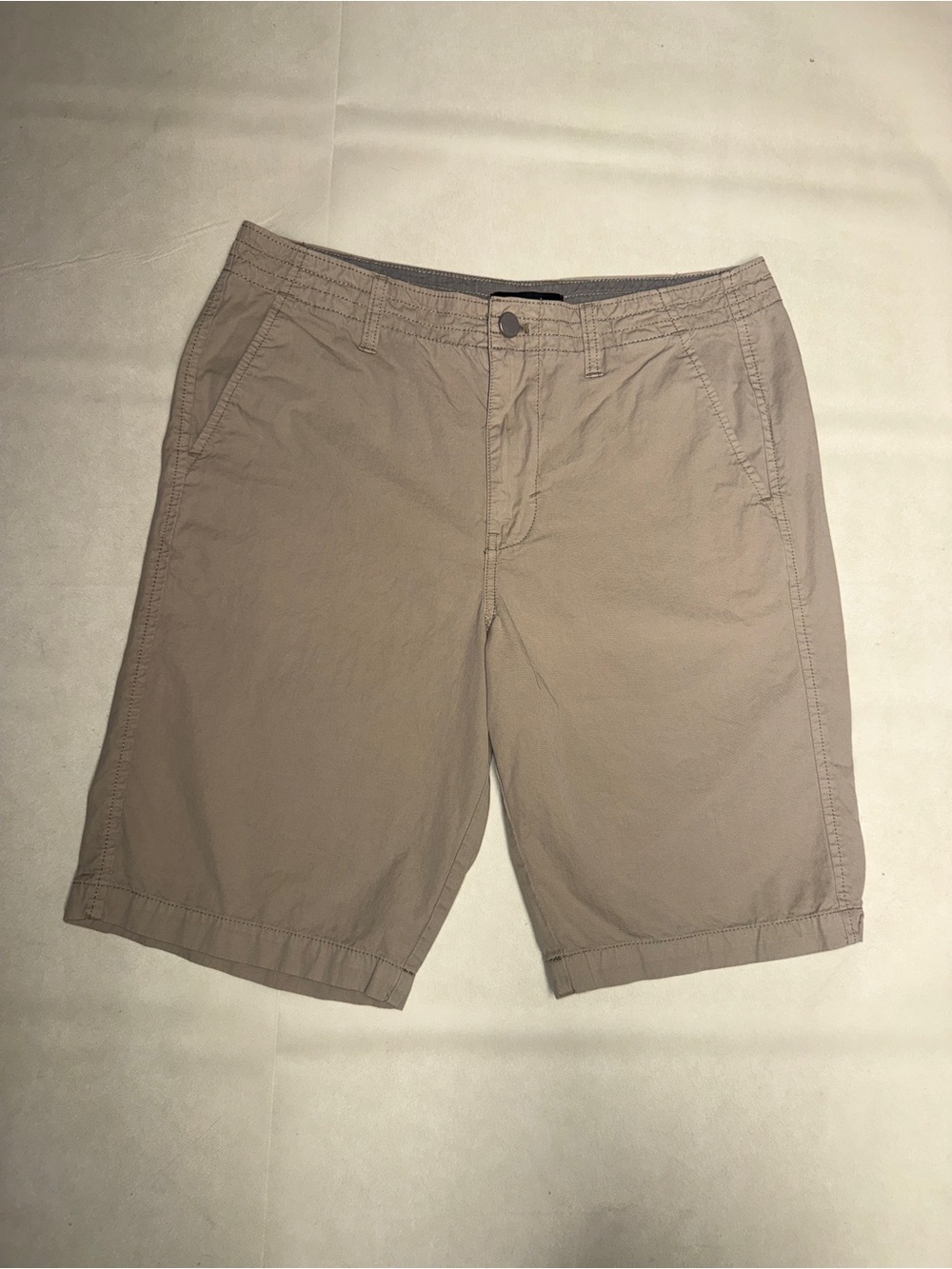 Calvin Klein Jeans Men's Flat-Front Shorts in Taupe Beige